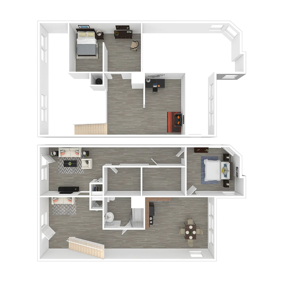 Floor plan Two Bedroom Live-Work Loft