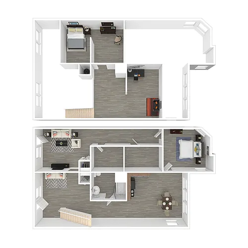 Floor plan Two Bedroom Live-Work Loft