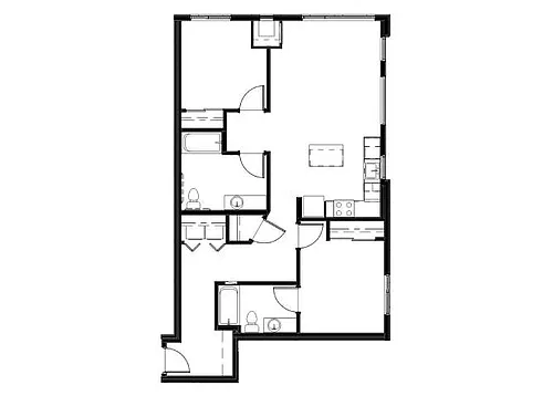 Floor plan 2 Bedroom 2 Bath