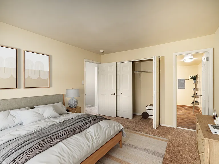 Step into serenity with this cozy bedroom that promises restful nights.