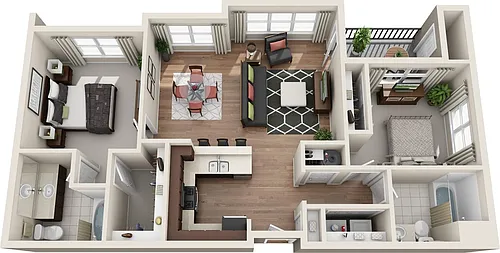Floor plan 2X2 B
