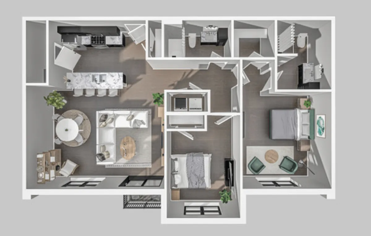 Floor plan 2 Bedroom Unit
