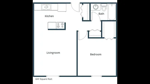 Floor plan 1 Bed 1 Bath
