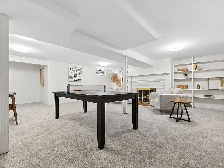 large family room in basement