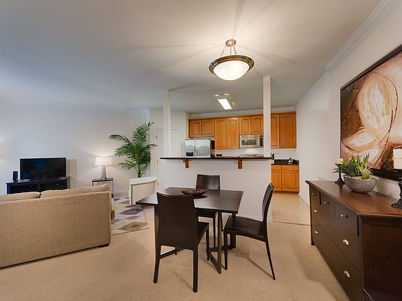 Large living spaces with plush carpeting