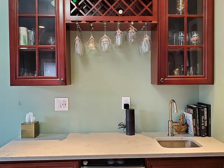 Wet bar with mini fridge