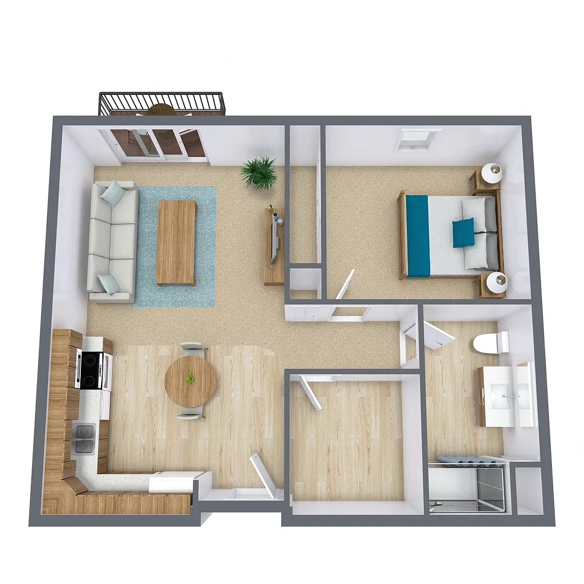 Floor plan One Bedroom 175A