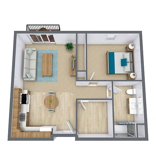Floor plan One Bedroom 175A