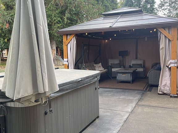 Hot tub and heated gazebo