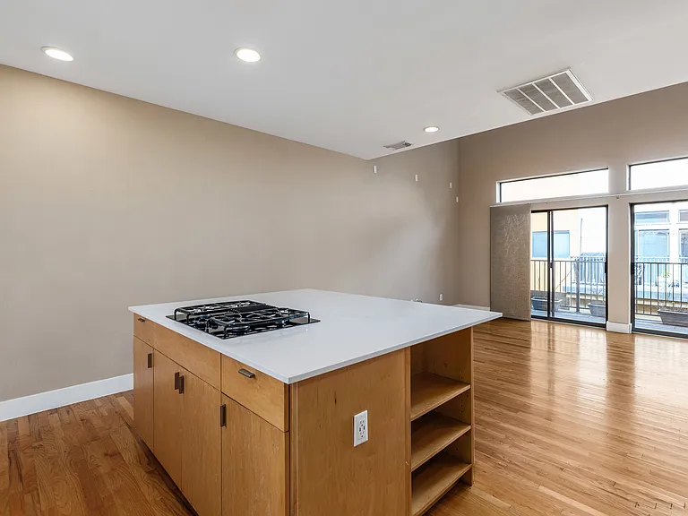 Bookshelf built into kitchen island