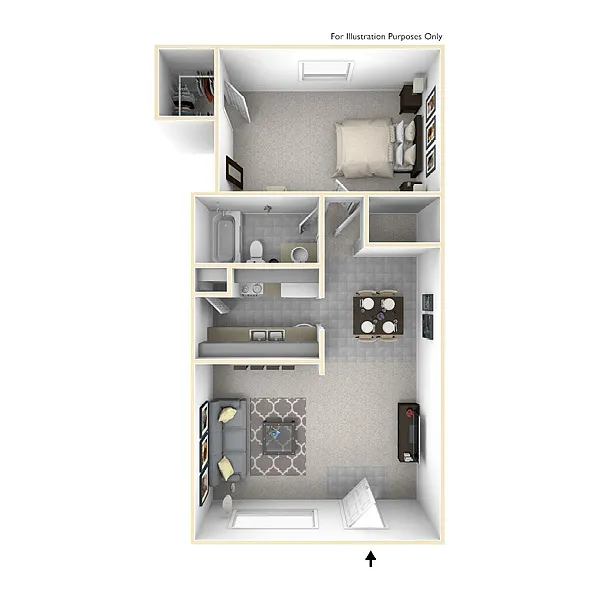 Floor plan 1 bedroom 1 bath