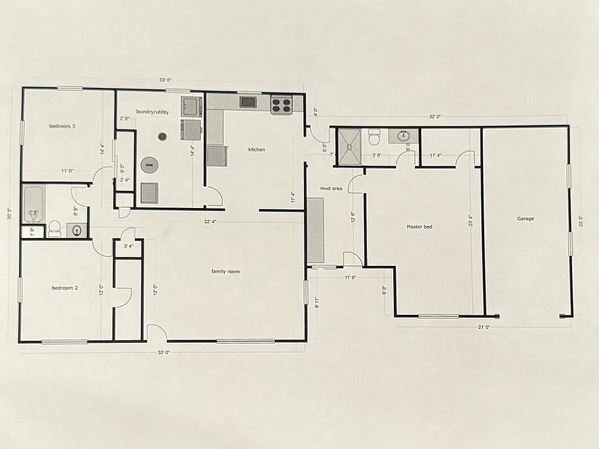Floor plan. Indoor photos coming soon... - 1381 Pleasant Dr