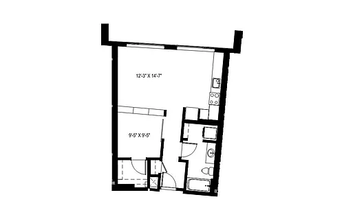 Floor plan 1 Bedroom - A19