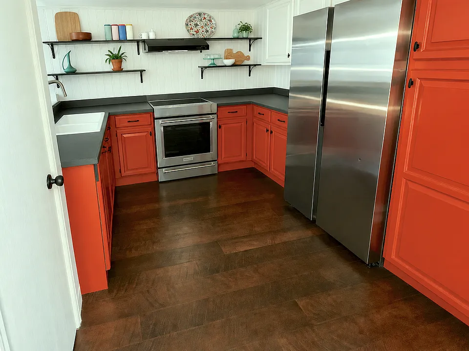 Kitchen with new appliances on main floor.