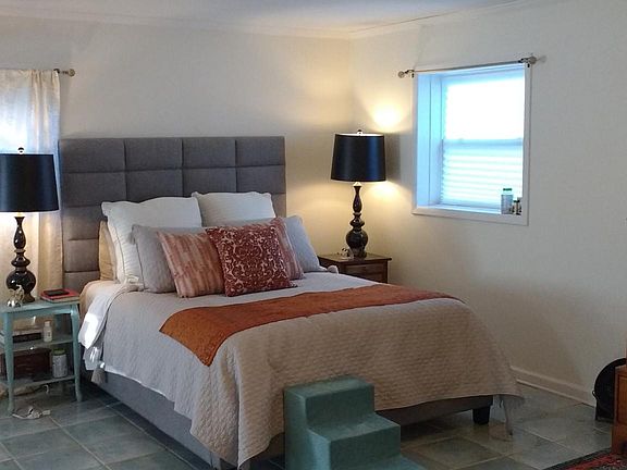 Spacious master bedroom in the lower level has its own private bathroom.