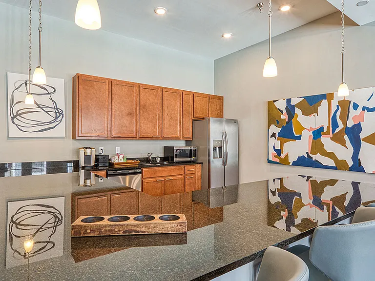 Spacious granite counter tops make meal prepping a breeze