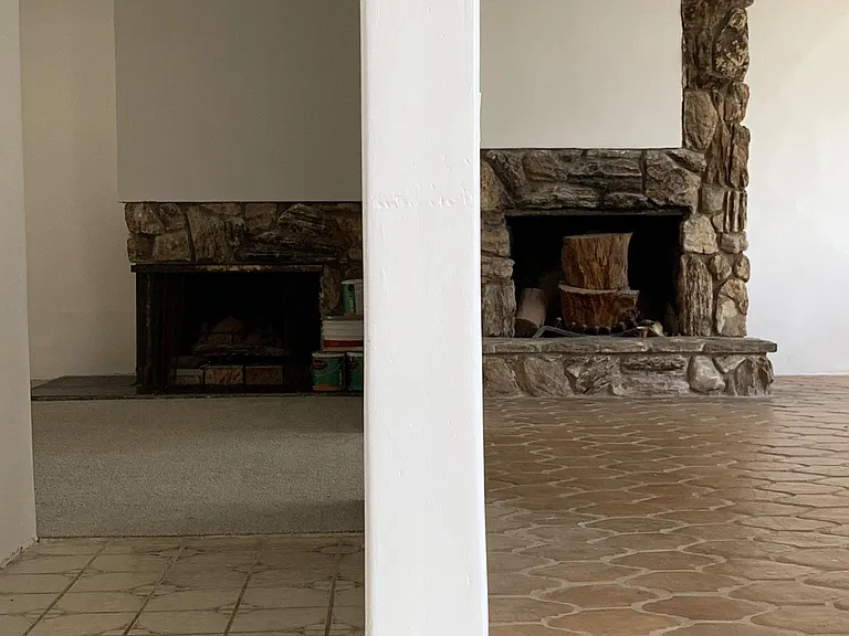 View from entry area into entertaining and living room