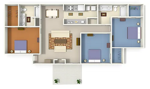 Floor plan C1 Murray - 3 Bedroom, 2 Bathroom