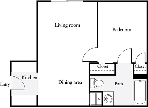 Floor plan 1 Bedroom F