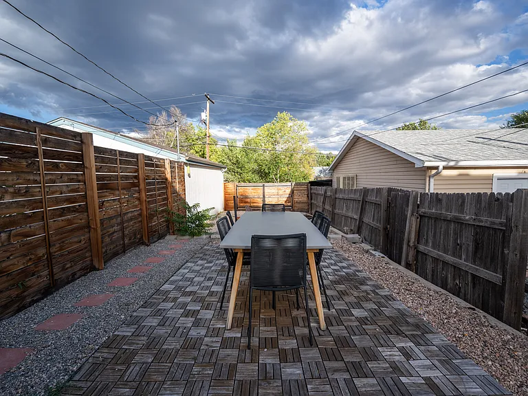 Private, fenced backyard