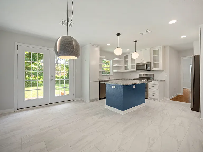 Dining and kitchen.