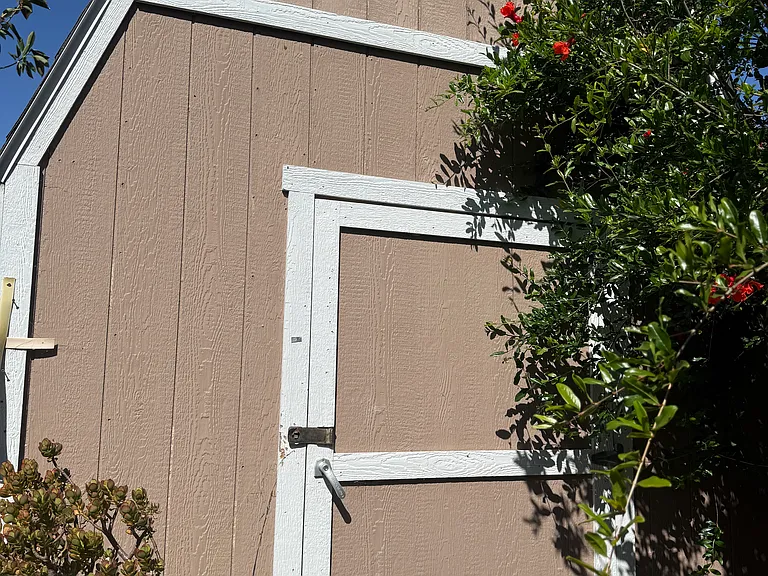 Large shed in backyard for more storage