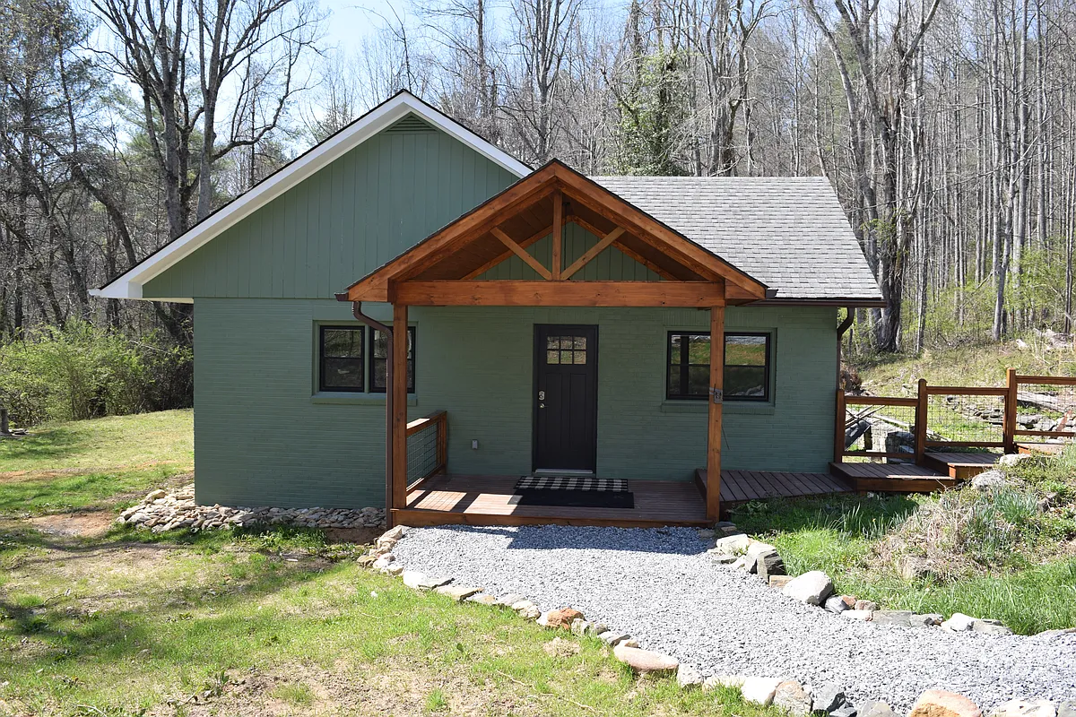 8x12 covered front porch, tongue & groove overhead - 337 Phillips Ln