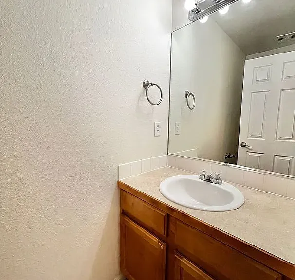 Sink area of the powder room.