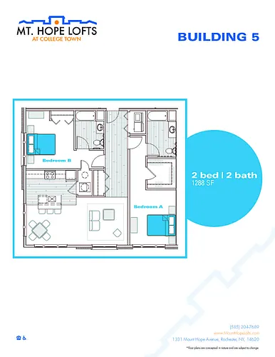 Floor plan 2/2 1288