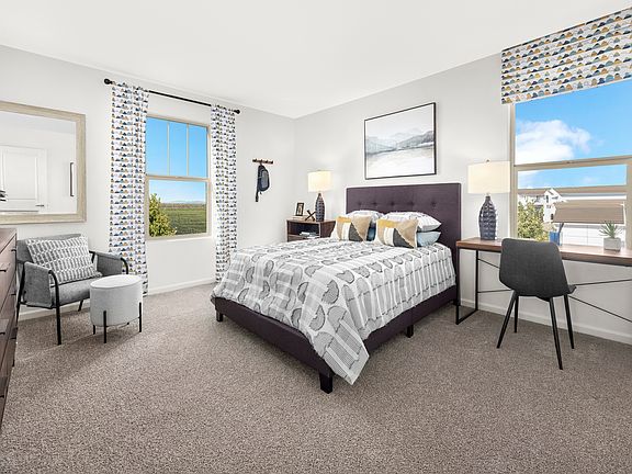 Spacious second bedroom with walk-in closet.
