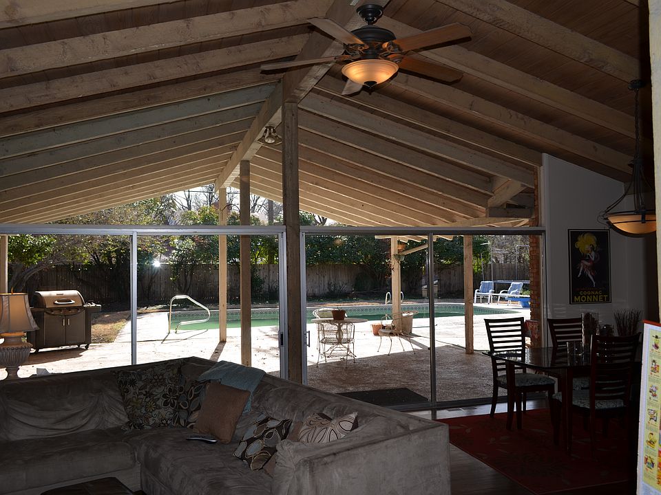 View from living room to pool deck