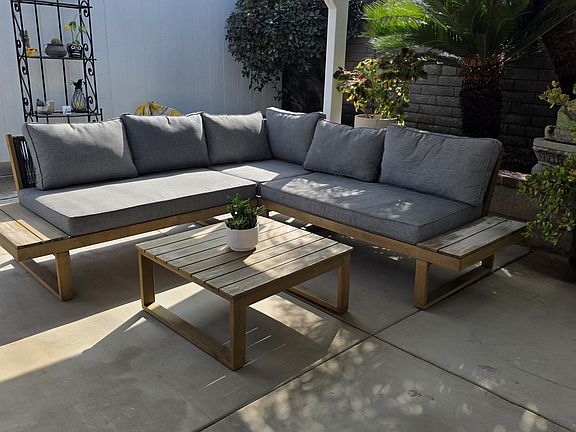 This is the patio area right outside your bedroom