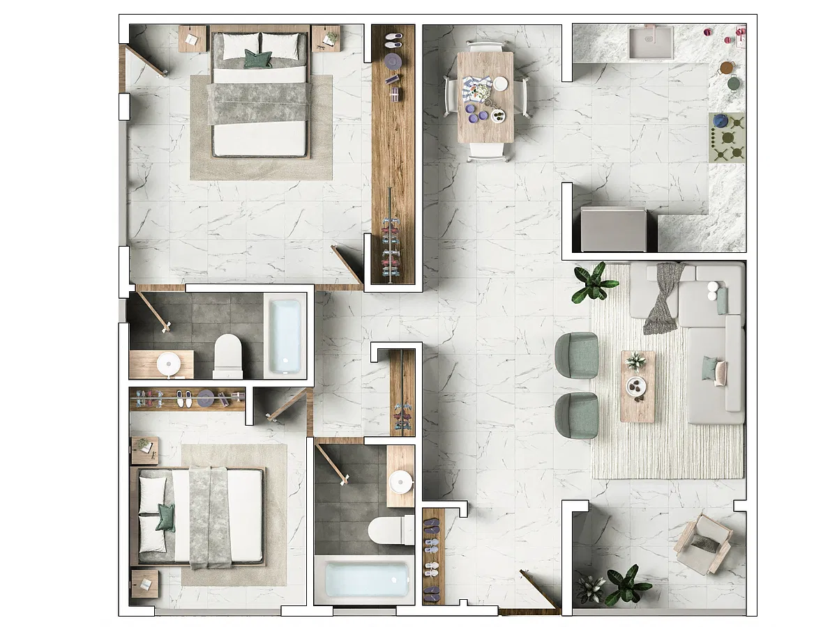 Floor plan 2 bedroom 2 bath