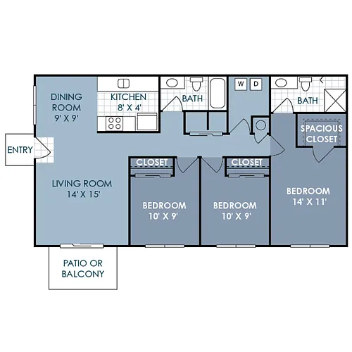 Floor plan 3 Bedroom 2 Bathroom