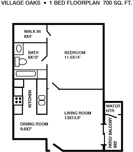Floor plan 1 bedroom
