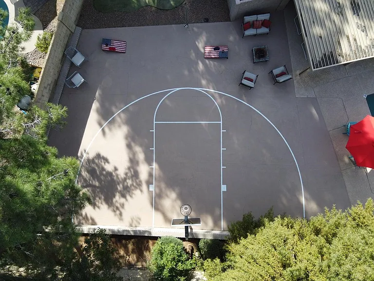 Sport Court with a basketball hoop!