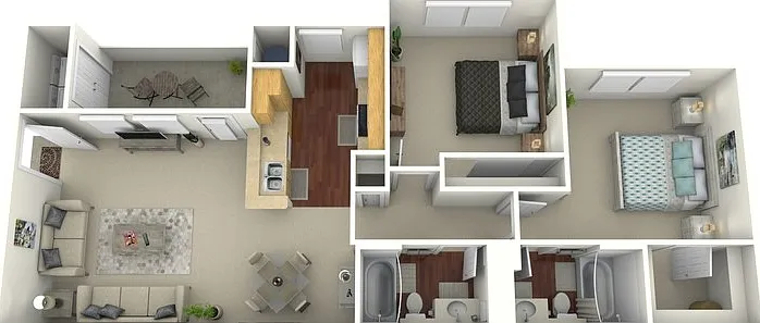 Plan 2 - Income Restricted Floorplan Diagram