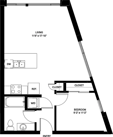Floor plan One Bedroom A6