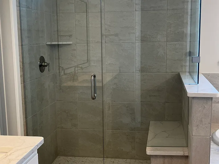 large walk-in frameless shower