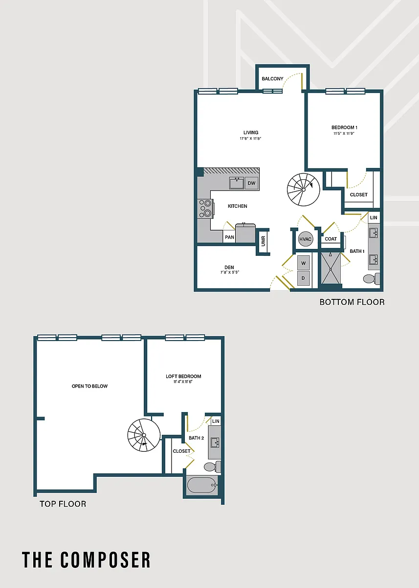 Floor plan The Composer | 2 Bed | 2 Bath