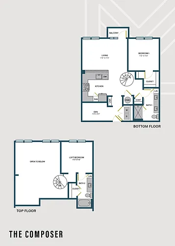 Floor plan The Composer | 2 Bed | 2 Bath