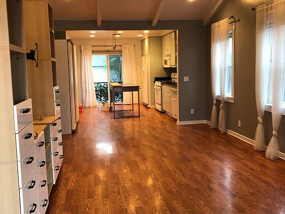 view from the front door towards the back of the house