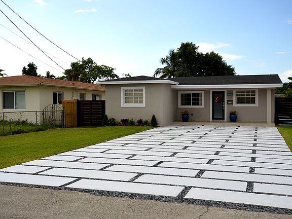Large paved driveway