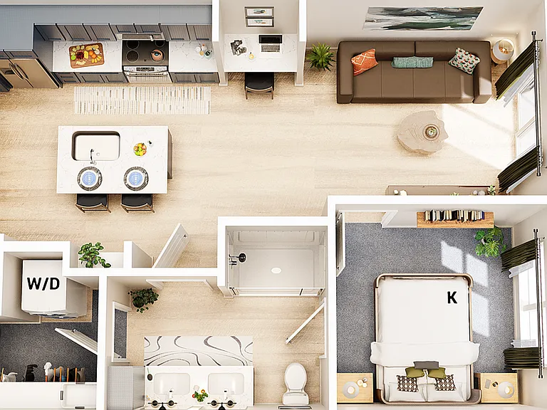 3D Floorplan - Unit A2B_Scheme B 3D Floorplan - Unit A2B_Scheme B