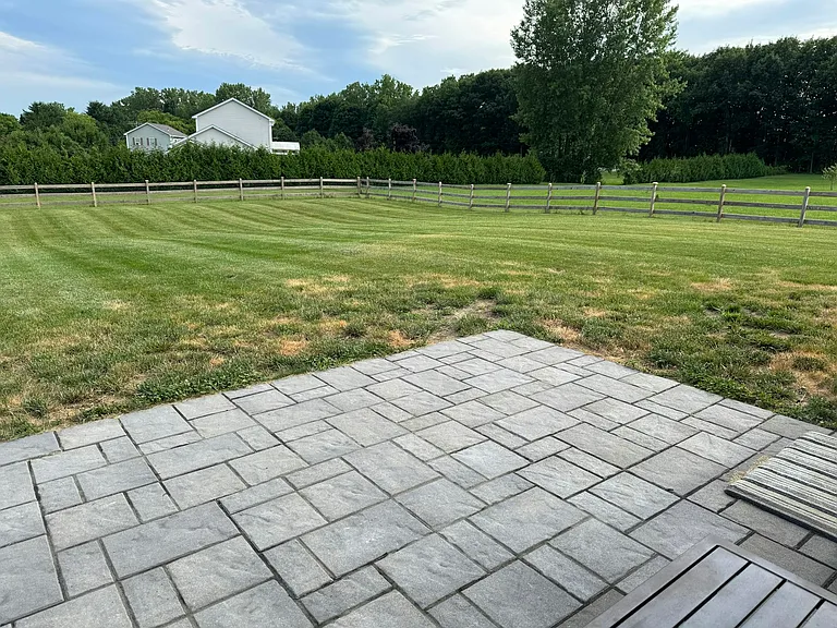 Fenced-in back yard