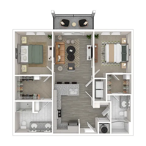 Floor plan Hall (2x2 1,020 Sq. Ft)
