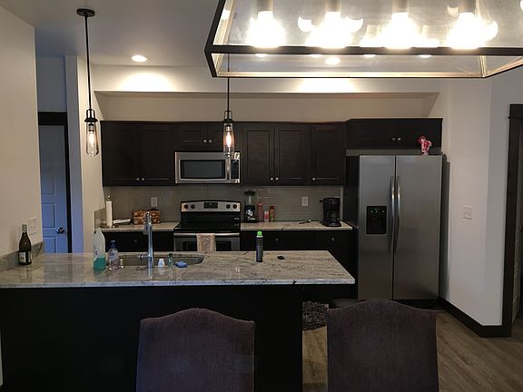 Granite and stainless kitchen.