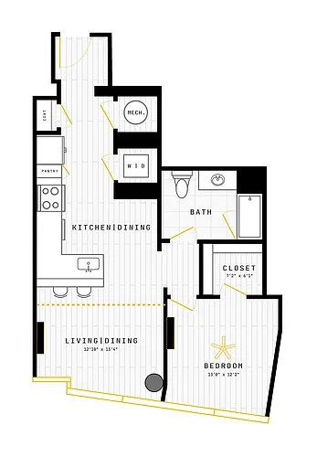 Floor plan 1 Bed/1 Bath-1BR-10
