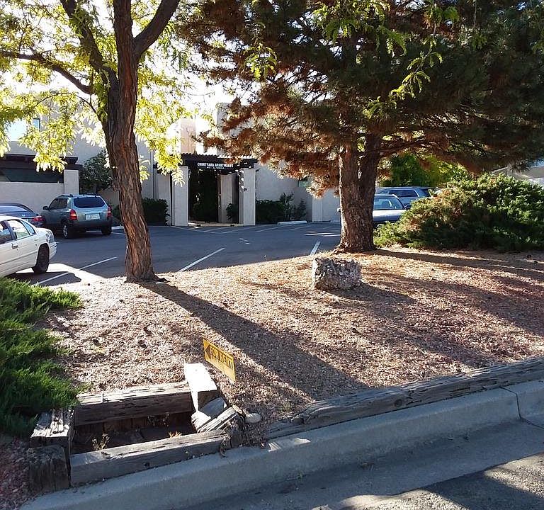 Ten unit complex, set back from the street.