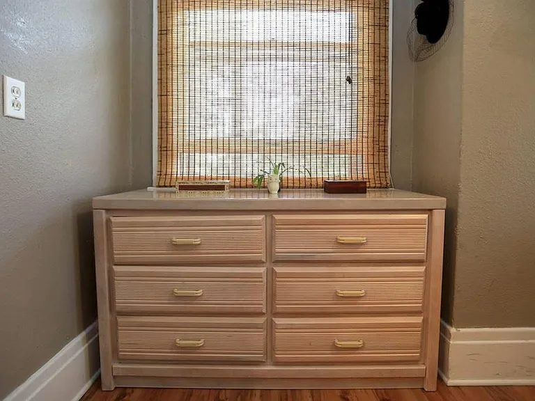 Room for chest in bedroom nook (from previous tenant)